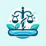 ilustracion de balanza en color celeste